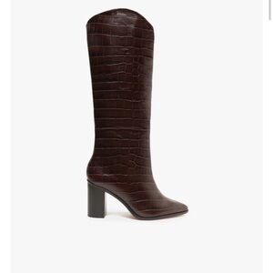 Schutz Brown Croc Leather Boots